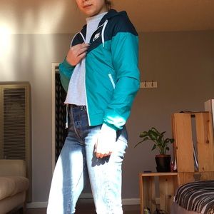 Nike blue Windrunner (waterproof full zip shell)